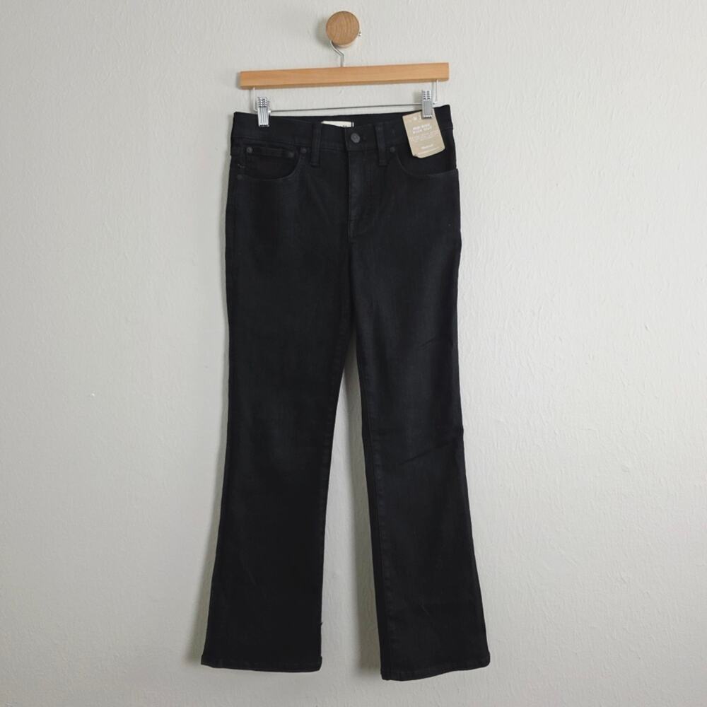 Madewell Mid-Rise Kick Out Crop Jeans in Black Denim - Magic Pockets - NWT - 27